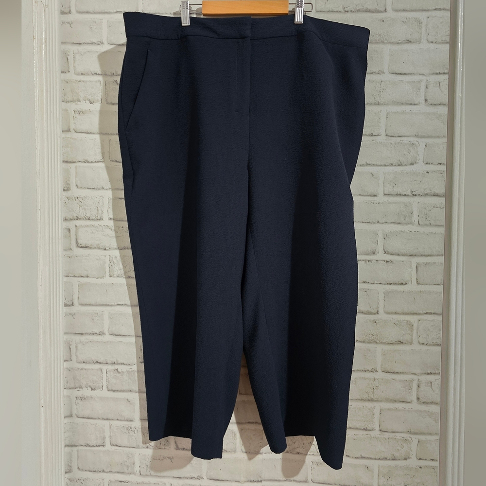 M.M. LaFleur Cropped Crepe Pant Navy size +2 - Picture 2 of 7
